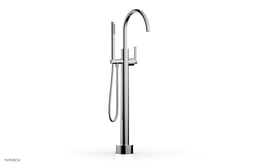 Phylrich BASIC Low Floor Mount Tub Filler - Lever Handle with Hand Shower D130-44-03