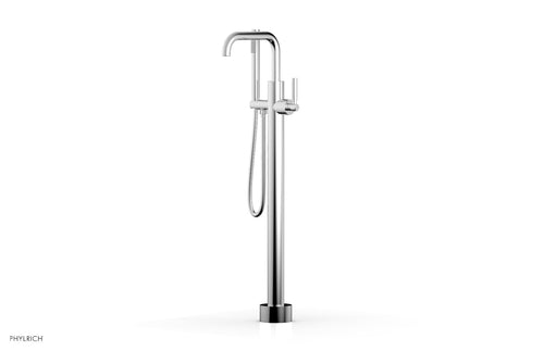 Phylrich BASIC Tall Floor Mount Tub Filler - Lever Handle with Hand Shower D130-45-01