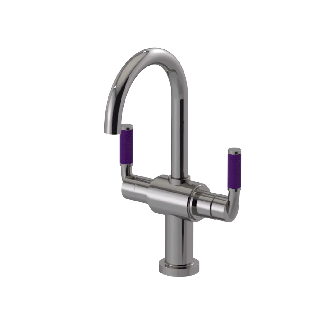 Rubinet Single Hole Dual Handle Lav. Set. (less drain) Polished Nickel