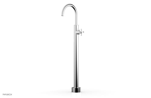 Phylrich BASIC Tall Floor Mount Tub Filler - Cross Handle D131-44-02