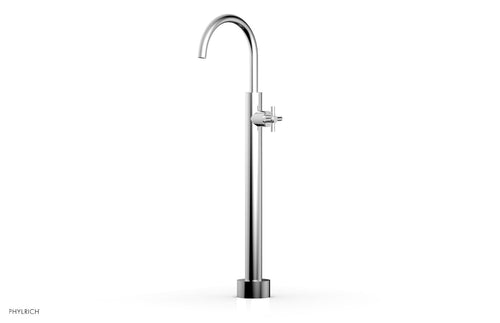 Phylrich BASIC Low Floor Mount Tub Filler - Cross Handle D131-44-04
