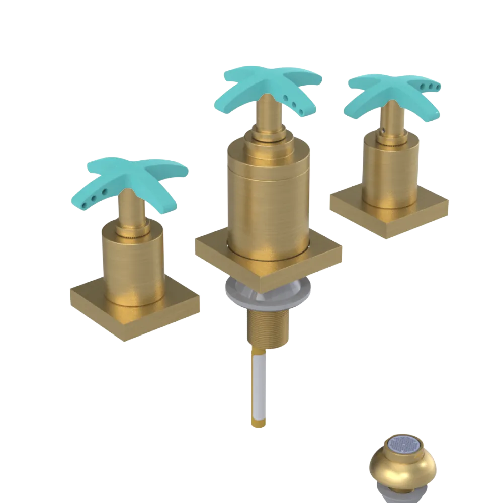 Rubinet Bidet Fitting with Spray, Diverter, and Vacuum Breaker (less drain) Satin Brass