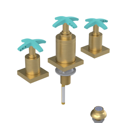 Rubinet Bidet Fitting with Spray, Diverter, and Vacuum Breaker (less drain) Satin Brass