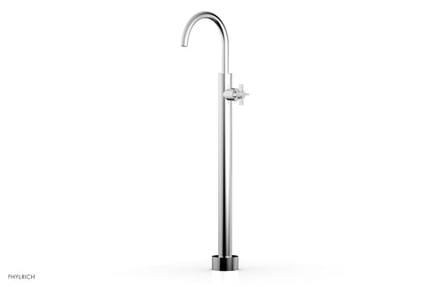 Phylrich BASIC Tall Floor Mount Tub Filler - Cross Handle D132-44-02