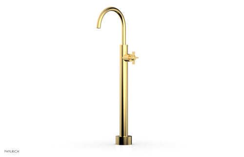Phylrich BASIC Low Floor Mount Tub Filler - Cross Handle D132-44-04