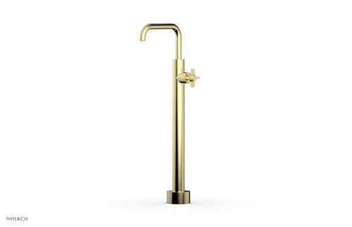 Phylrich BASIC Low Floor Mount Tub Filler - Cross Handle D132-45-04