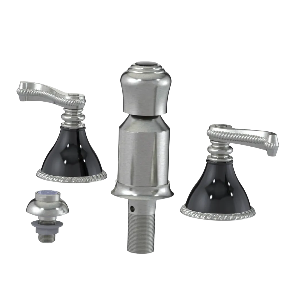 Rubinet Bidet Fitting with Spray, Diverter, and Vacum Breaker (Less Drain) Satin Nickel