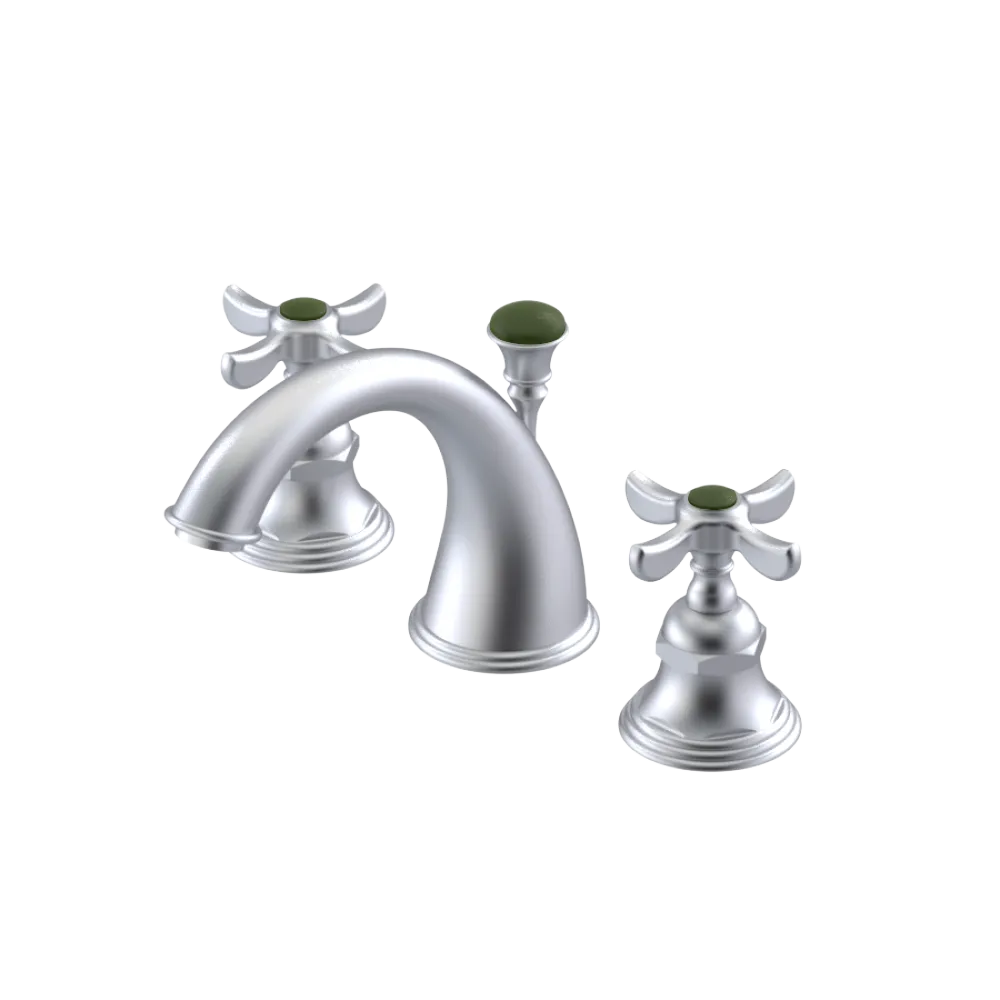Rubinet Widespread Lav. Set. (less drain) Satin Chrome