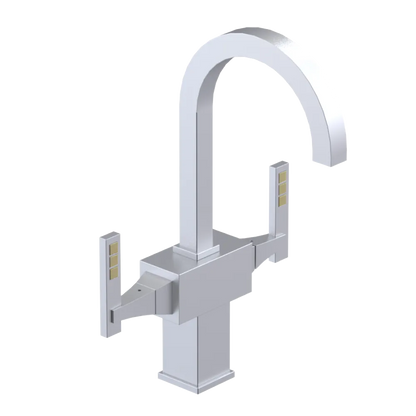 Rubinet Single Hole Dual Handle Lav. Set. (less drain) Satin Chrome