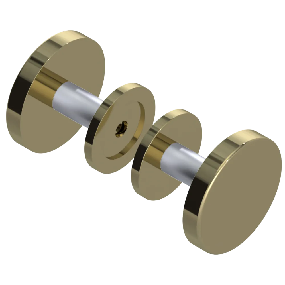 Rubinet Shower Door Knob (set) Natural Brass