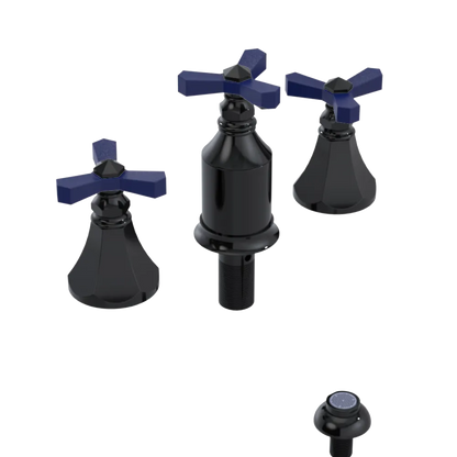 Rubinet Bidet Fitting with Spray, Diverter, and Vacum Breaker (Less Drain) Black