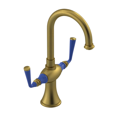 Rubinet Single Hole Dual Handle Lav. Set. (less drain) Antique Brass Matt