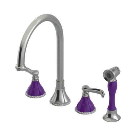 Rubinet Widespread Kitchen Set with Hand Spray Satin Nickel