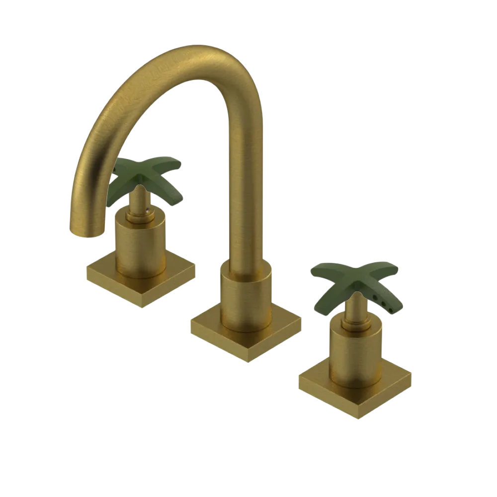 Rubinet Widespread Lav. Set. (less drain) Antique Brass Matt
