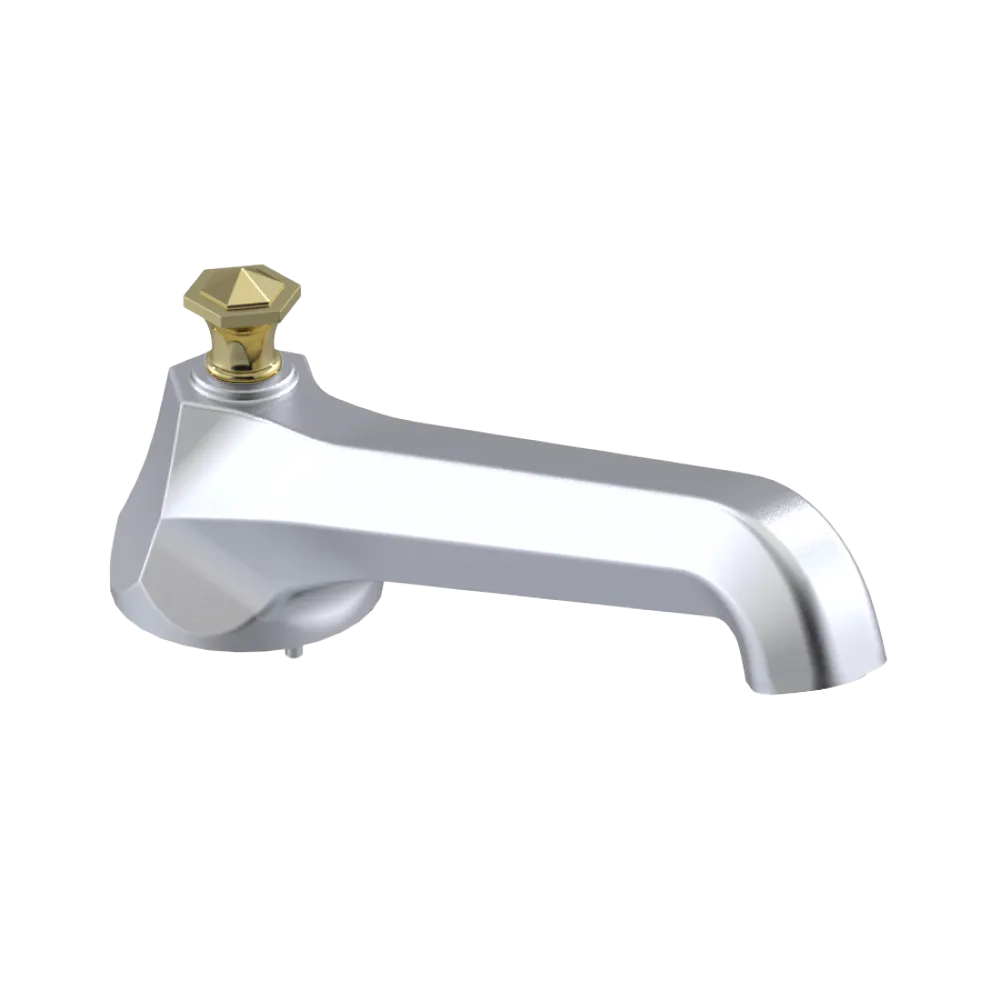 Rubinet Tub Filler Spout Deck Mount Satin Chrome