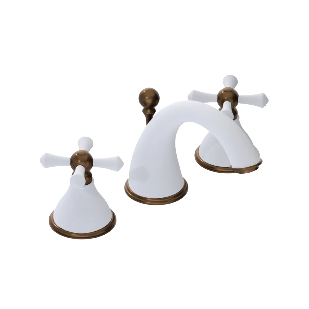 Rubinet Widespread Lav. Set. (less drain) Matt White