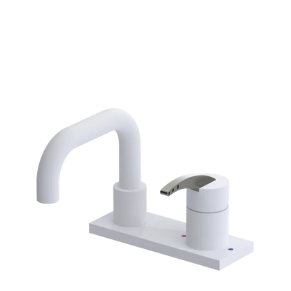 Rubinet 4" Centre Single Control Lav. Set. with Genesis spout (less drain) Matt White
