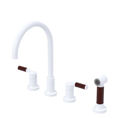 Rubinet Widespread Kitchen Set with Hand Spray White