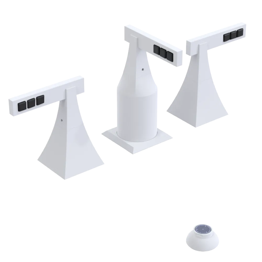 Rubinet Bidet Fitting with Spray, Diverter, and Vacum Breaker (Less Drain) Matt White