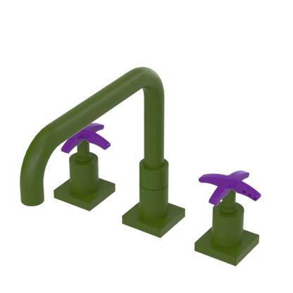 Rubinet Widespread Kitchen Set with Genesis Spout Green Envy