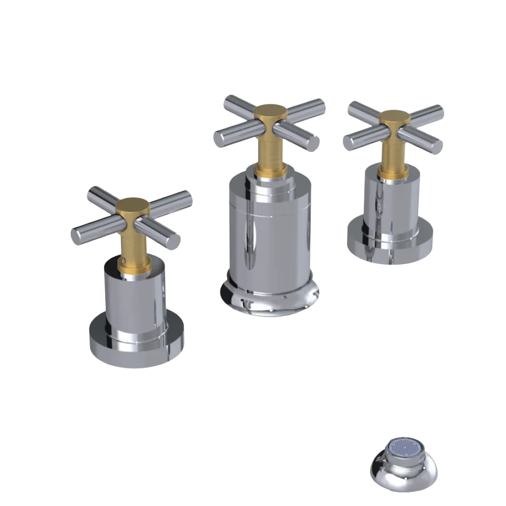 Rubinet Bidet Fitting with Spray, Diverter, and Vacuum Breaker (less drain) Chrome