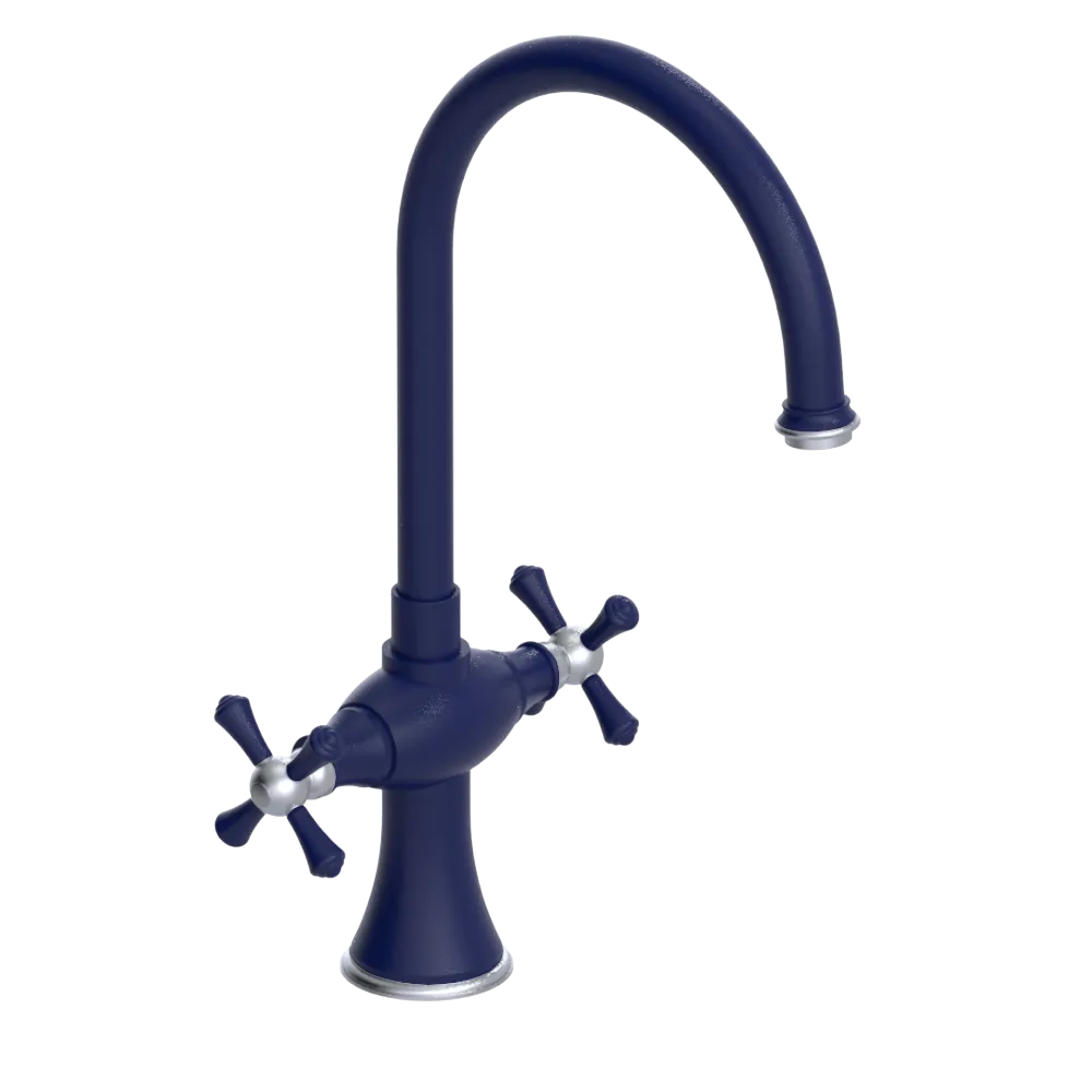 Rubinet Two Handle Single Hole Kitchen Set Midnight Blue