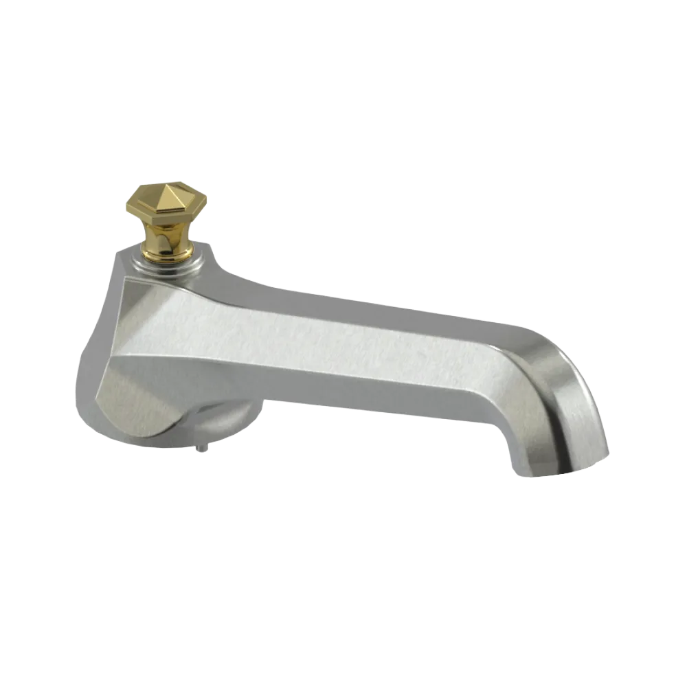 Rubinet Tub Filler Spout Deck Mount Satin Nickel