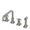 Rubinet Widespread Kitchen Set with Genesis Spout with Hand Spray Satin Nickel