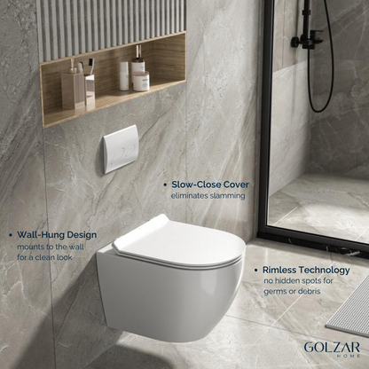 Alps Wall Hung Toilet KW-9003 - Complete Set With Geberit Carrier - Golzar Home