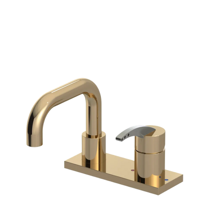 Rubinet 4" Centre Single Control Lav. Set. with Genesis spout (less drain) Gold