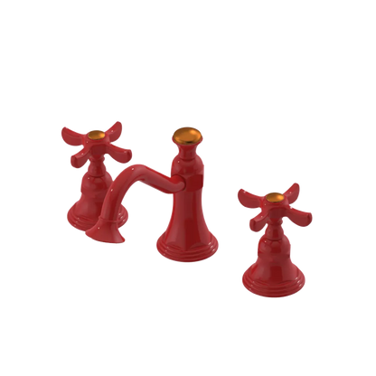 Rubinet Widespread Lav. Set. (less drain) Red