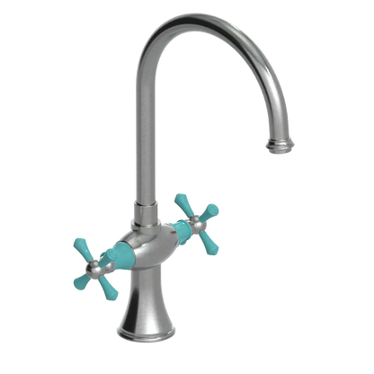 Rubinet Two Handle Single Hole Kitchen Set Satin Nickel