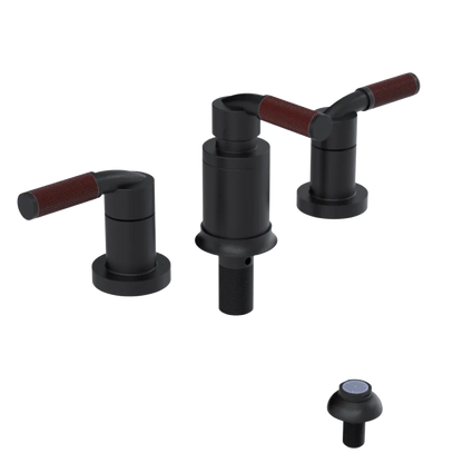 Rubinet Bidet Fitting with Spray, Diverter, and Vacum Breaker (Less Drain) Matt Black