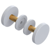 Rubinet Shower Door Knob (set) White
