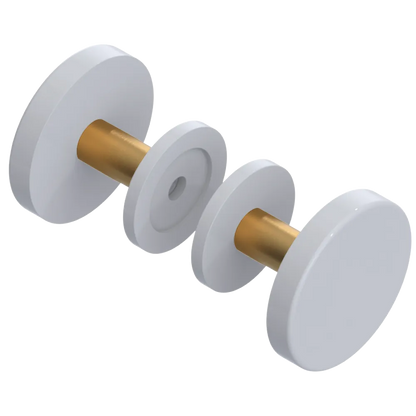 Rubinet Shower Door Knob (set) White