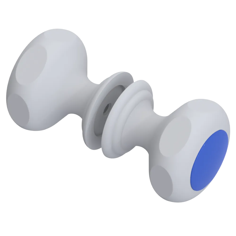 Rubinet Shower Door Knob (set) Matt White
