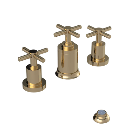 Rubinet Bidet Fitting with Spray, Diverter, and Vacuum Breaker (less drain) Gold