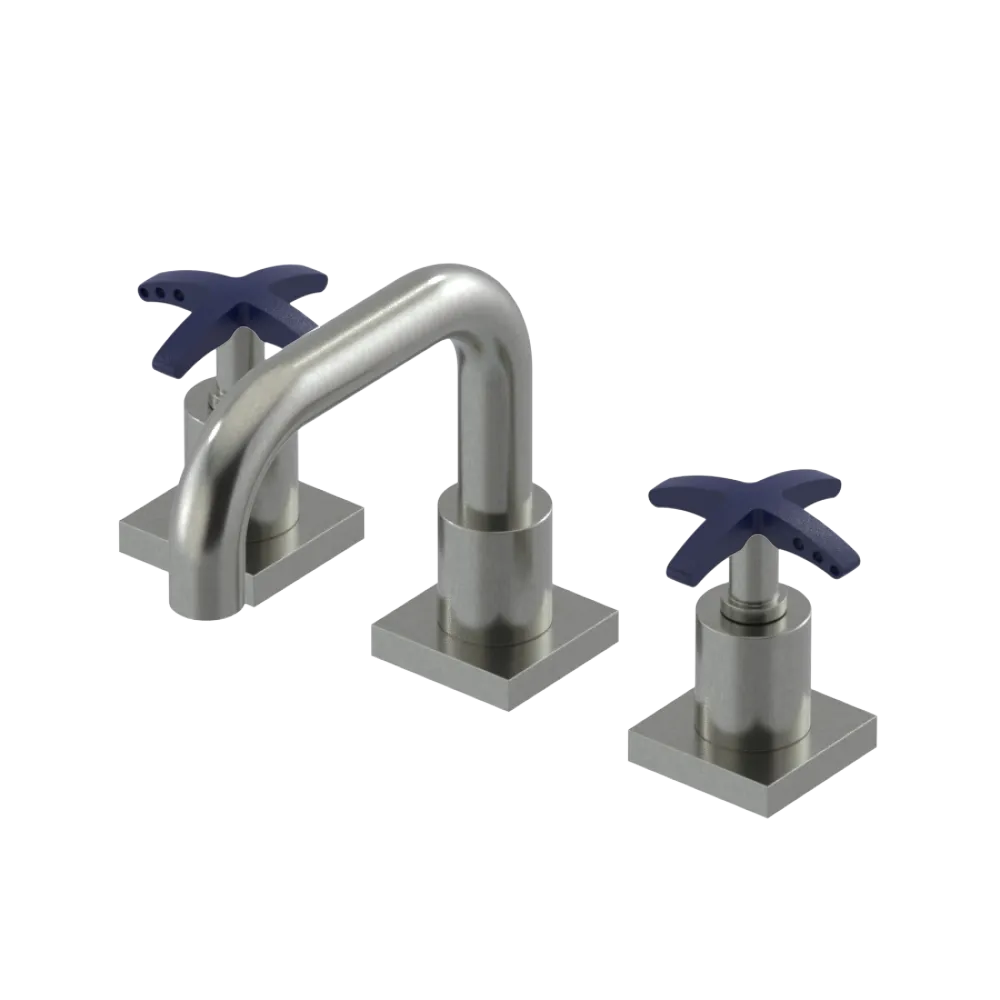 Rubinet Widespread Lav. Set. with Genesis spout (less drain) Satin Nickel