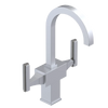 Rubinet Single Hole Dual Handle Lav. Set. (less drain) Satin Chrome