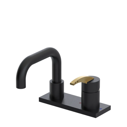 Rubinet 4" Centre Single Control Lav. Set. with Genesis spout (less drain) Matt Black