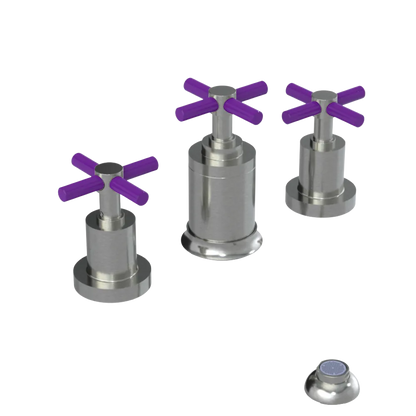 Rubinet Bidet Fitting with Spray, Diverter, and Vacuum Breaker (less drain) Satin Nickel