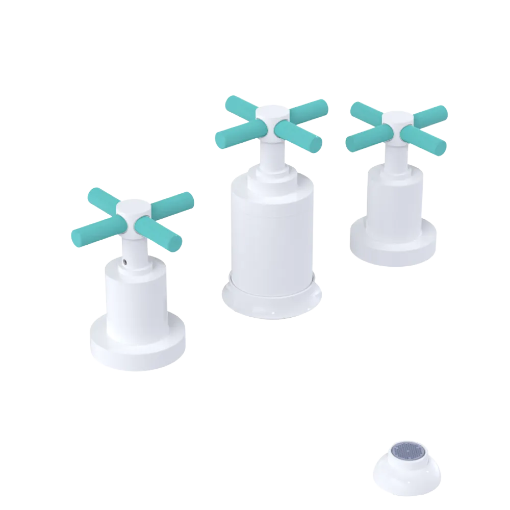 Rubinet Bidet Fitting with Spray, Diverter, and Vacuum Breaker (less drain) White