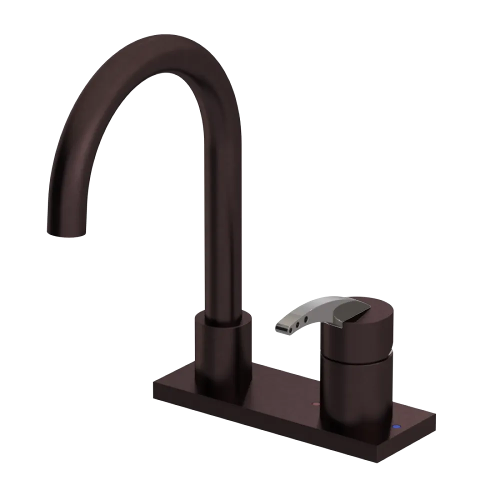 Rubinet 4" Centre Single Control Lav. Set. (less drain) Oil Rubbed Bronze