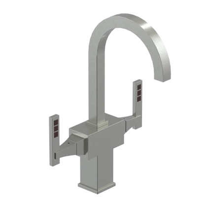 Rubinet Single Hole Dual Handle Lav. Set. (less drain) Satin Nickel