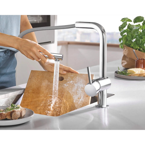 Minta Single-Handle Pull-Out Kitchen Faucet Dual Spray 6.6 L/Min - Golzar Home