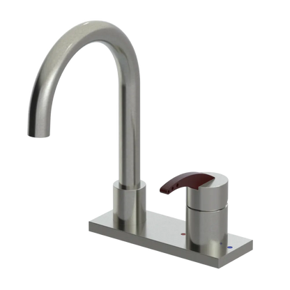Rubinet 4" Centre Single Control Lav. Set. (less drain) Satin Nickel