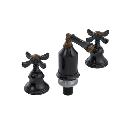 Rubinet Bidet Fitting with Spray, Diverter, and Vacum Breaker (Less Drain) Black