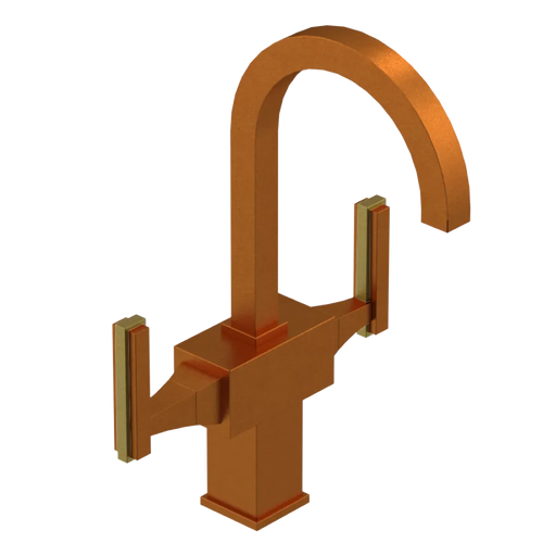 Rubinet Single Hole Dual Handle Lav. Set. (less drain) Antique Copper Matt