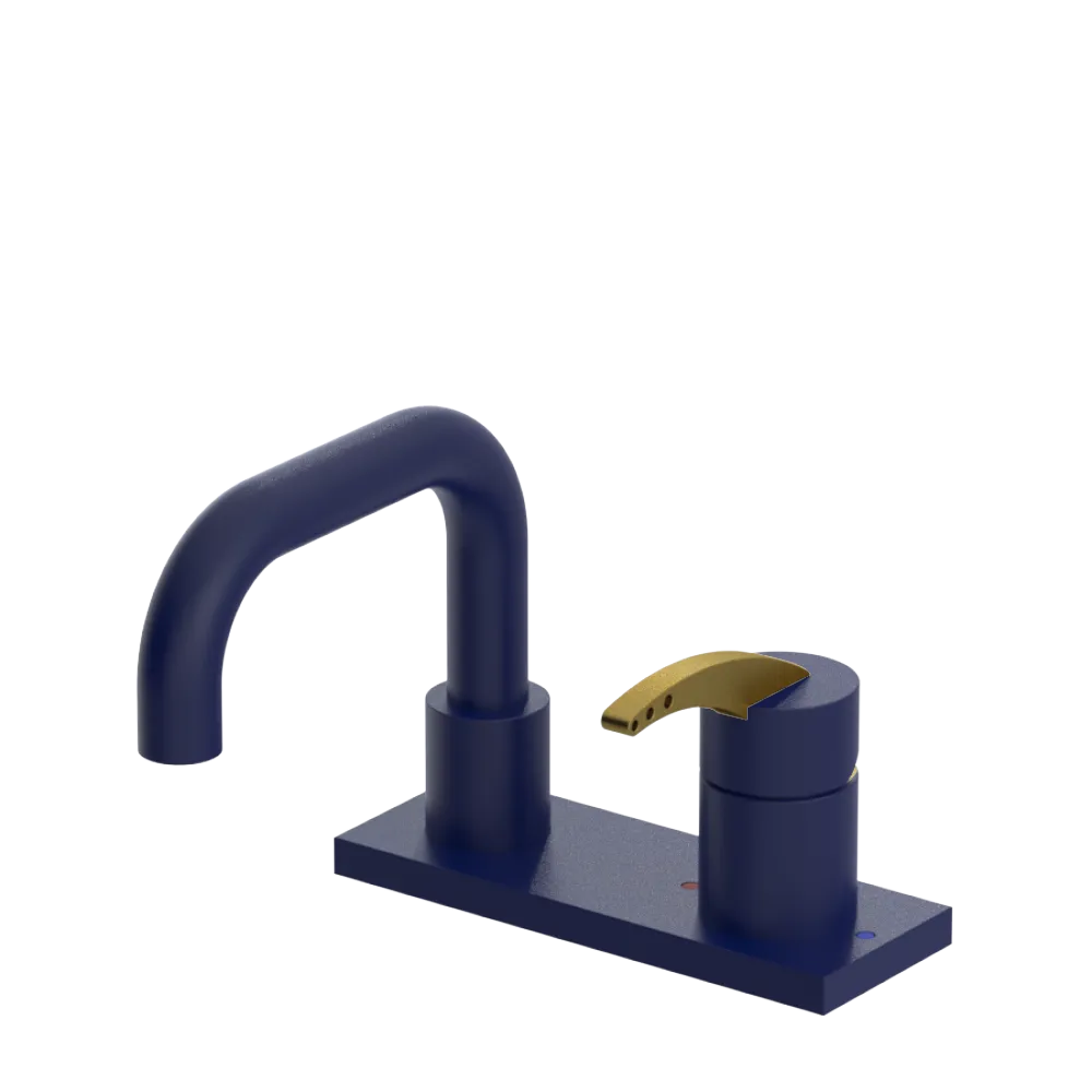 Rubinet 4" Centre Single Control Lav. Set. with Genesis spout (less drain) Midnight Blue