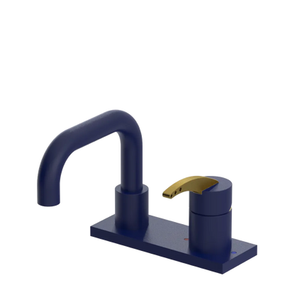 Rubinet 4" Centre Single Control Lav. Set. with Genesis spout (less drain) Midnight Blue